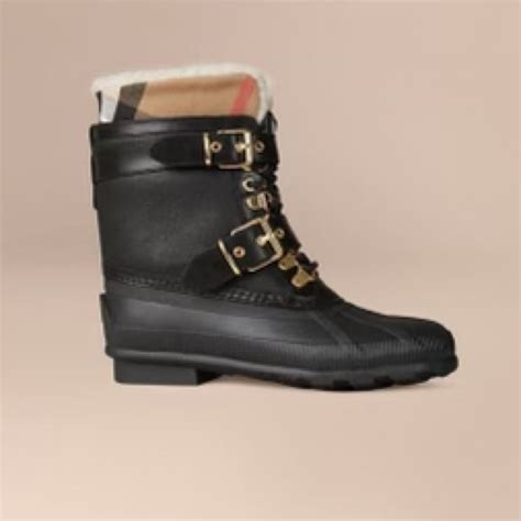 sueded shearling duck boots burberry|Dual Texture Delight: Burberry Sueded Shearling And Check .